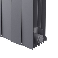 Радиатор биметаллический Royal Thermo Pianoforte 500 - 10 секций Silver Satin с боковым подключением