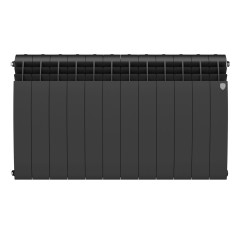 Радиатор биметаллический Royal Thermo Biliner 500 - 12 секций Noir Sable с боковым подключением
