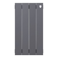 Радиатор биметаллический Royal Thermo Pianoforte 500 - 4 секций Silver Satin с боковым подключением