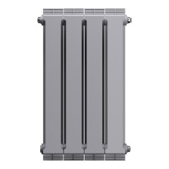 Радиатор биметаллический Royal Thermo Pianoforte 500 - 4 секций Silver Satin с боковым подключением
