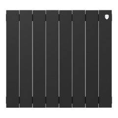 Радиатор биметаллический Royal Thermo Pianoforte 500 - 8 секций Noir Sable с боковым подключением