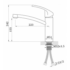Смеситель для кухни (мойки) Ganzer REIN GZ16024-С