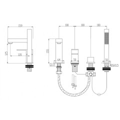 Смеситель на борт ванны Grocenberg GB6008-1 хром