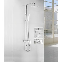 Душевая система Ganzer, рейлинг, без излива GZ21062-F, белый