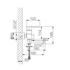 Смеситель для ванны (душевой набор) Ganzer GZ04031 FREDJ, хром
