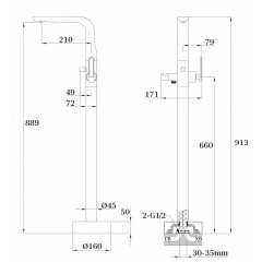Смеситель для душа, напольный Ganzer GZ52081-F, белый