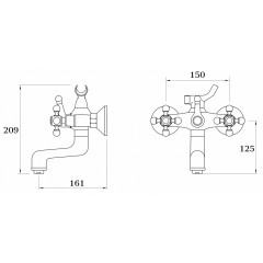 Смеситель для ванны (душевой набор) KOSTANTIN Ganzer GZ09031