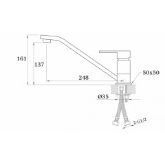 Смеситель для кухни (мойки) Ganzer STEFAN GZ12021