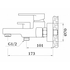 Смеситель для ванны (душевой набор) Ganzer GZ12031-1 STEFAN