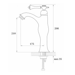 Смеситель для раковины Ganzer GZ77013-Е, золото
