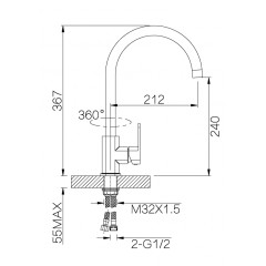 Смеситель для кухни (мойки) Ganzer BOLDER GZ06021