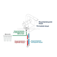 Смеситель для кухни с фильтром Dikalan D4098-7, чёрный с вкраплениями