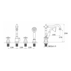 Смеситель для ванны (душевой набор) Ganzer KOSTANTIN GZ09033-D