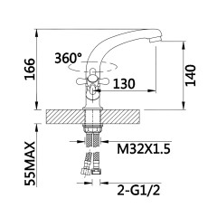 Смеситель для кухни (мойки) Ganzer SATI GZ13021