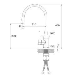 Смеситель для кухни (мойки) Ganzer REIN GZ16035-F