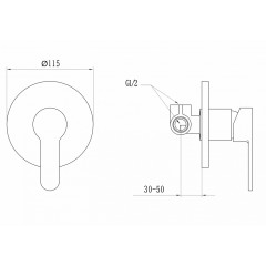 Смеситель для душа Ganzer GZ5102 встраиваемый круглый SERENITY