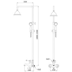 Душевая панель Ganzer GZ77061-Е, золото