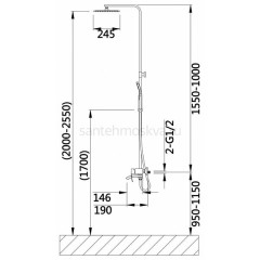 Душевая система HANSEN HN33244G сатин