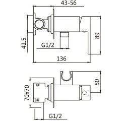 Смеситель встраиваемый с гигиеническим душем Hansen HL62206 хром