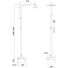 Душевая стойка Ganzer GZ44062-D, бронза