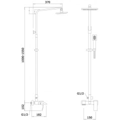 Душевая стойка Ganzer GZ44062-F(25062-F), белый, хром