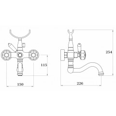 Смеситель для ванны (душевой набор) KOSTANTIN Ganzer GZ09036-Е