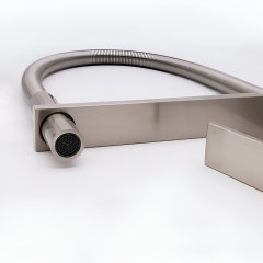 Смеситель для кухни с гибким пружинным изливом Ganzer GZ16037-G, сатин