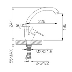 Смеситель для кухни (мойки) Ganzer LEON GZ10021