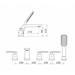 Смеситель для ванны (душевой набор) Ganzer HAIGER GZ52031-C