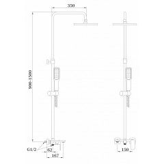 Душевая стойка Ganzer GZ12062-F, белый, хром