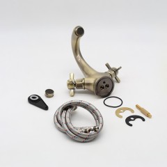 Смеситель для раковины, двухвентильный Ganzer GZ15011-D, бронза
