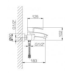 Смеситель для ванны (душевой набор) Ganzer SEVERIN GZ02031