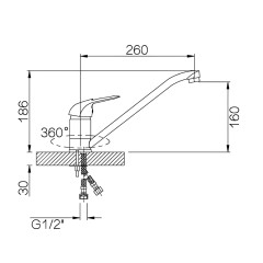 Смеситель для кухни (мойки) Ganzer REIN GZ16020