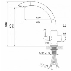 Смеситель для кухни (мойки) Ganzer REIN GZ16031-D