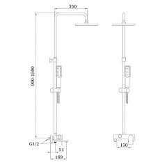 Душевая система GANZER GZ21061, хром