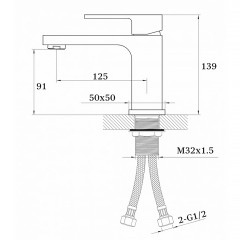 Смеситель для раковины Ganzer GZ12014-С, черный