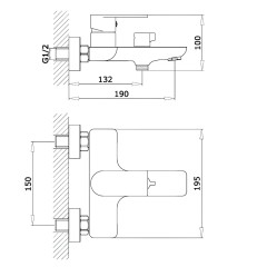 Смеситель для ванны (душевой набор) SUSANNE Ganzer GZ21031