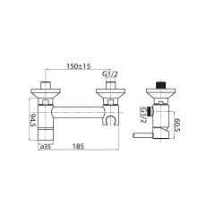 Смеситель для биде (комплект) Ganzer GZ 12202-C Set, черный