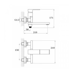 Смеситель для душа, короткий излив Ganzer GZ28032-F, хром/белый