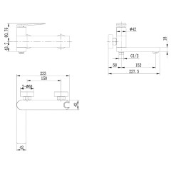 Смеситель для душа, короткий излив Ganzer GZ07031, хром