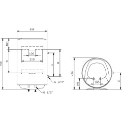 Водонагреватель электрический накопительный Ariston PRO1 ECO INOX ABS PW 80 V, 3700548