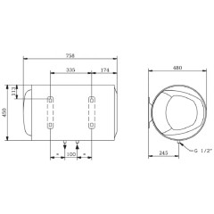 Водонагреватель электрический накопительный Ariston PRO1 R ABS 80 H, 3700565