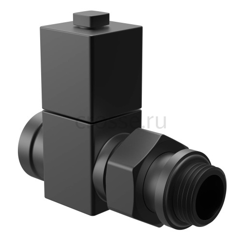 Набор дизайн-вентилей Royal Thermo CUBE 1/2 черный, RTE 56.0006, НС-1422575