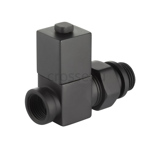 Набор дизайн-вентилей Royal Thermo CUBE 1/2 черный, RTE 56.0006, НС-1422575