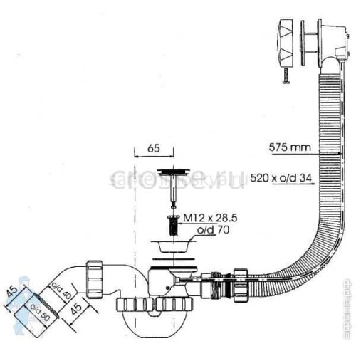 Обвязка для ванны McALPINE MRB2AB-PB, бронза