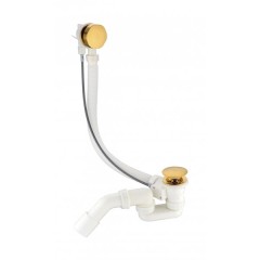 Полуавтоматический сливы-перелив для ванны Grocenberg GB240 золотой брашированный