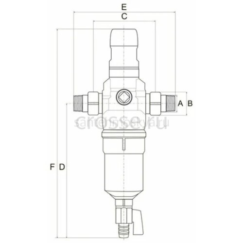 Фильтр промывной BWT Protector mini HWS 1/2 100 мкм латунная колба, 810560