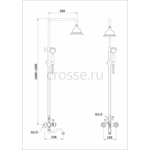 Душевая панель Ganzer GZ09062-D, бронза