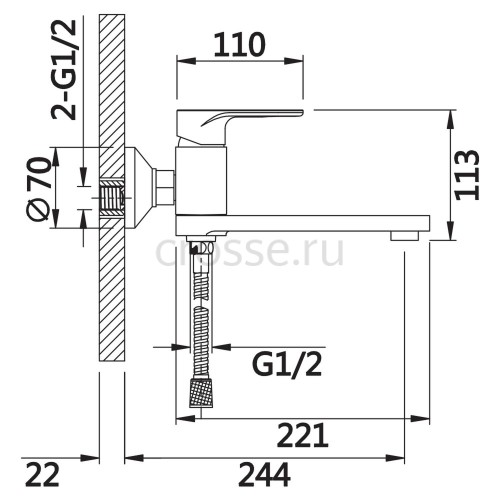 Смеситель для ванны VIEIR V043532C