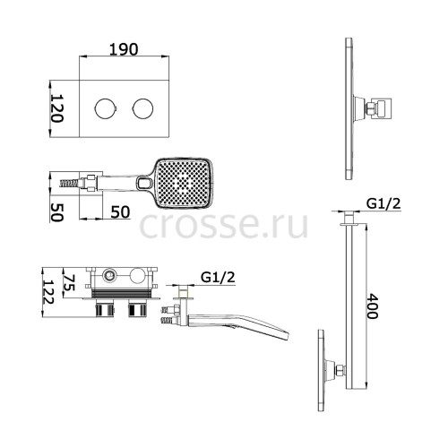 Душевая система VIEIR V25004-2F